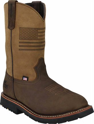Thorogood Mens Waterproof Square Toe Western Work Boots In Crazy Horse/tan