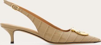 Ferragamo Donna Slingback maxi Gancini Beige Taglia 36.5