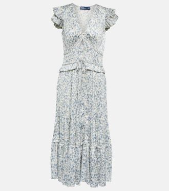 Polo Ralph Lauren Abito midi in raso con stampa