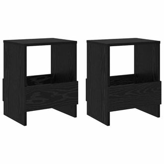 vidaXL Estante De Revistas 2 Pcs Roble Negro 35 X 30 X 45 Cm Vidaxl