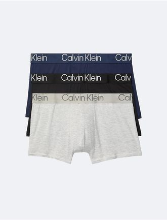 Calvin Klein Mens Ultra-Soft Modern Trunk 3-Pack - Multi - XL