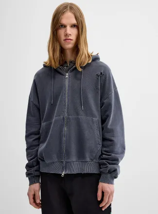 Djab Mens Distressed zipped hoodie Oversized fit Imported from Seoul