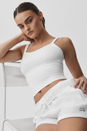 Alo Alosoft Sweet Talker Tank Top in White, Size: Medium