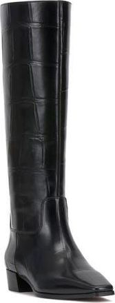 Vince Camuto Pavla Knee High Boot in Black Large Croc Le at Nordstrom Rack, Size 6.5 Regular Calf