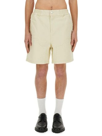 3.Paradis Casual Twill Shorts with Elastic Waistband