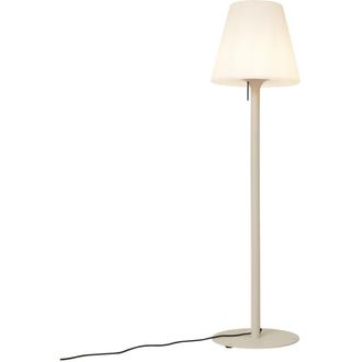 QAZQA Moderno Lámpara de pie moderna para exterior beige con pantalla blanca IP44 - Big Virginia Metálica /Plástico Alargada Adecuado para led Max. 1 x 15
