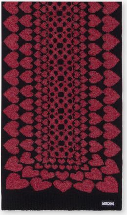 Moschino Sciarpa in misto mohair intarsiata - Rosso