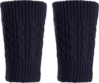 Generic Low Cut Socks for Men Women Winter Leg Crochet Knit Boot Socks Toppers Cuffs Boys Knee Socks (Navy, One Size)