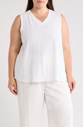 Renee C V-Neck Tank in White at Nordstrom Rack, Size 1X
