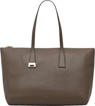 Furla Olivia L Tote - Dames - Tassen - Groen - Maat: ONE Size Leer
