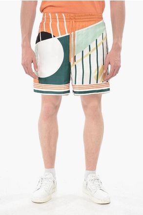 Casablanca Silk Patterned Shorts with Elastic Waistband size S