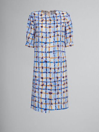 Marni Womens Light Blue Patterned Midi Dress, Size 8