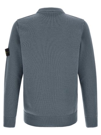 Stone Island Virgin Wool Crew Neck Sweater - Blue