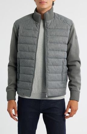 Save The Duck Gio Mixed Media Hybrid Jacket in Mid Grey Melange at Nordstrom Rack, Size Large