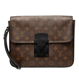 Louis Vuitton Pre-owned Monogram Canvas Clutch - Dames - Pre-owned - Bruin - Maat: ONE Size Zijde