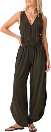 PQ Swim Joanne Cover-Up Jumpsuit in Midnight at Nordstrom, Size Medium