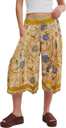Free People Sweet Reaction Print Crop Swing Pants in Sunflower Combo at Nordstrom, Size X-Large