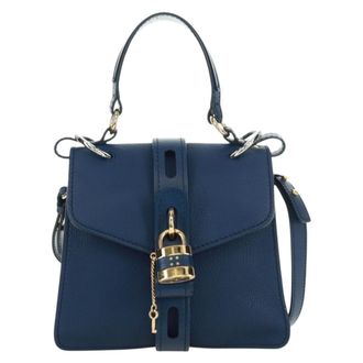 Chlo&eacute; Aby Day Bag Leather Blue Leather Handbag (Pre-Owned)