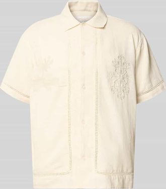 Jack & Jones Jack & Jones Relaxed Fit Freizeithemd aus Lyocell-Mix Modell Menton in Offwhite, Gr&ouml;&szlig;e XXL