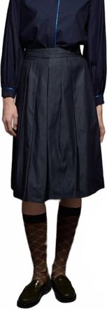 Love Binetti Tyler Midi Skirt In Navy