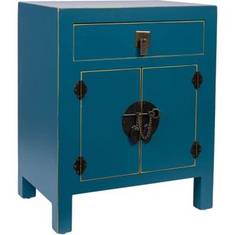 Wanderlust Deco Mesita De Noche De Madera Con 1 Cajon Y 2 Puertas 44,5x32x55h Cm