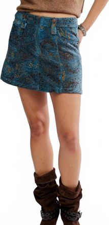Free People Micah Mini Skirt In Blue Combo