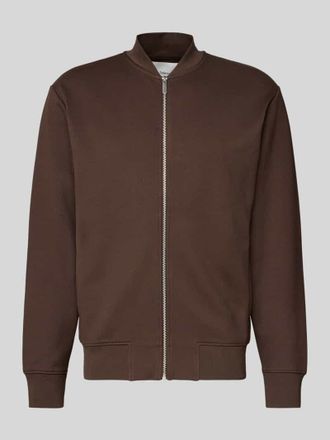 Selected Relaxed Fit Sweatjacke aus Baumwoll-Mix Modell MACK in Schoko, Größe XL