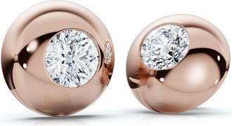 Pompeii3 2Ct TW Diamond Button Studs 14k Gold Lab Grown