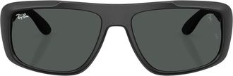 Ray-Ban Rechthoekige Zonnebril - Heren - Accessoires - Zwart - Maat: 60 MM Nylon