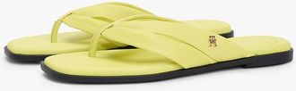 Tommy Hilfiger Womens Leather Flip-Flop - Lime Zing - US 7.5 / EU 38