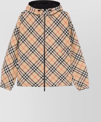 Burberry reversible check hooded jacket pockets