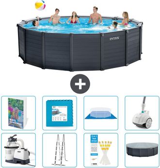 Intex Piscina Graphite Panel Redonda - 478x124 Cm - 9-piezas S531