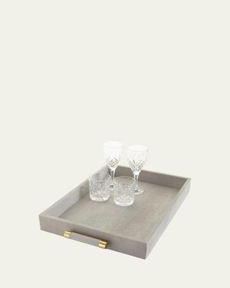 Aerin Classic Dove Faux-Shagreen Serving Tray