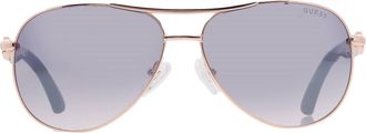 Guess Smoke Mirror Pilot Ladies Sunglasses GU7295 28C 60