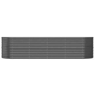Berkfield Home Garden Raised Bed Powder-coated Steel 296x80x68 cm Anthracite in Charcoal | Size: 296 x 80 x 68 cm