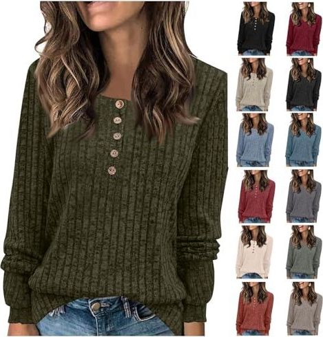 Pull Chaud Femme Pull Femme Chic Chaud Couleur Unie Col V/Rond Manche Longue Pull Femmes Vêtement Femme élégant Décontracté