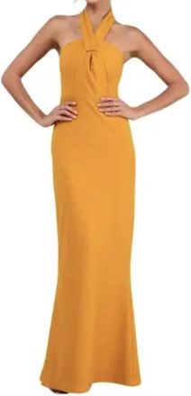 Lulus Mesmerizing Perfection Halter Neck Backless Maxi Dress In Yellow