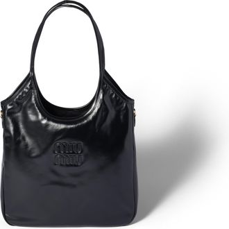 Miu Miu Ivy Leather Bag, Woman, Black