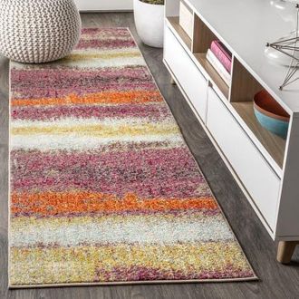 Jonathan Y Designs Contemporary POP Modern Abstract Vintage Area Rug in Cream/pink at Nordstrom, Size 2Ft 0In X 8Ft 0In