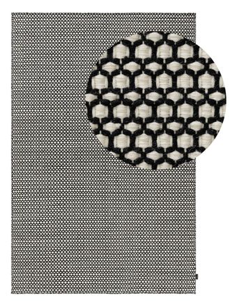 benuta Alfombra de lana beige/negro 160x230