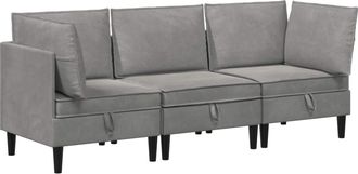 vidaXL Juego De Muebles De Sal&oacute;n 3 Uds. Gris Claro Terciopelo Vidaxl