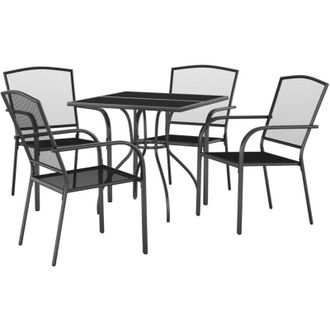 vidaXL Vidaxl - Juego De Comedor De Jard&iacute;n 5 Piezas Acero Gris Antracita