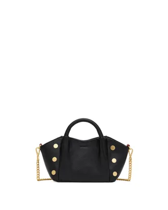Hammitt Hammitt Paul Black Press Brushed Gold Red Zip Mini