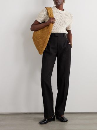 パンツ BOTTEGA VENETA WOOL FLARE TROUSERS Bottega Veneta Wool gabardine trousers - Green | 644546V0B204704