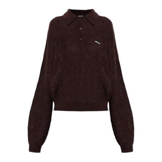 Rotate Polo con logo applicato - - Knitwear - Donna - Marrone - XS