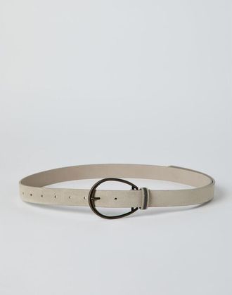 Brunello Cucinelli WOMENS LIGHT BEIGE LEATHER BELT