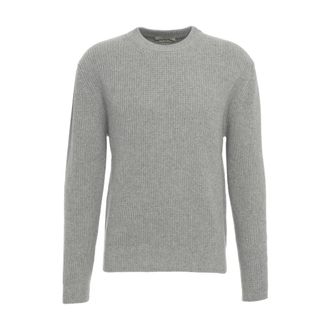 Daniele Fiesoli Cashmere Knitwear, male, Gray, Size: 2XL Ribbed Pullover Knitwear Grigio Aw25