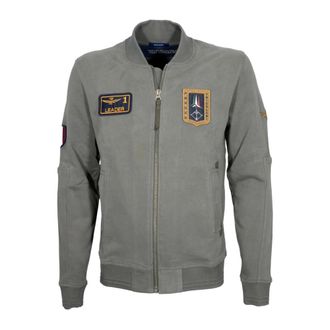 Aeronautica Fe 2071Uf 00669 Sweatshirt met volledige rits - Heren - Bomber jackets - Grijs - 4XL - Katoen - Jassen