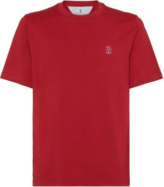Brunello Cucinelli T-Shirt Girocollo In Jersey Di Cotone Con Logo-Uomo