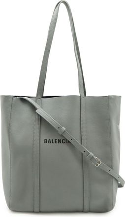 Balenciaga Gray Leather Shoulder Bag Tote Bag (Pre-Owned)
